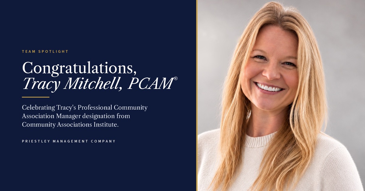 Tracy Mitchell Earns PCAM® Designation, Raising the Bar for HOA Management in Wilmington, NC